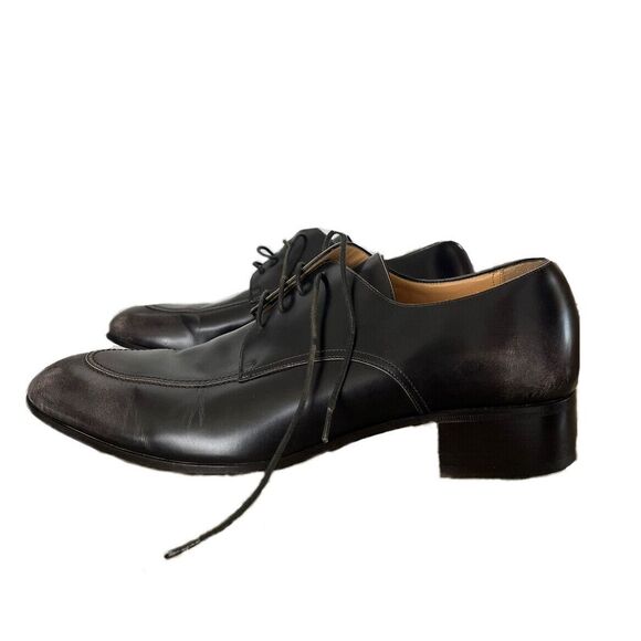 BALLY BLACK BROWN LEATHER MEN'S DRESS SHOES‎ - 11 1/2 D MADE IN SWITZERLAND